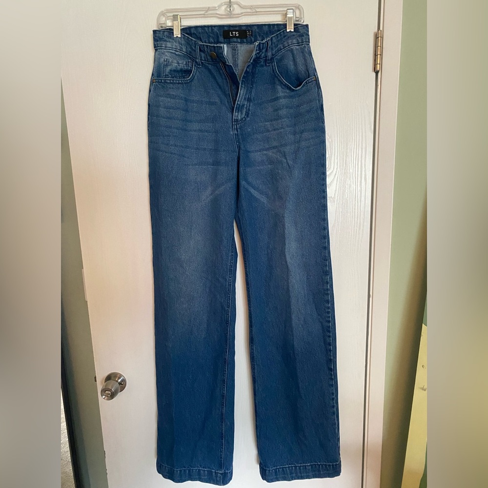 LONG TALL SALLY WIDE LEG TROUSER JEANS SIZE 8